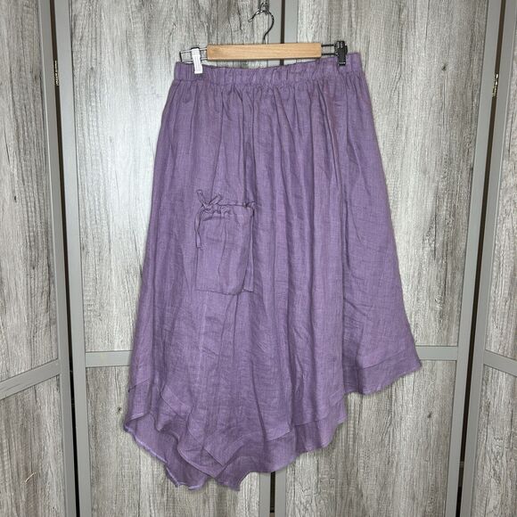 Heydari Skirt Women XL Bohemian Lagenlook Funky Asymmetrical Hem Purple Color - Picture 1 of 8